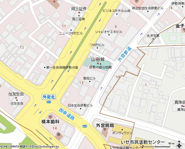 伊勢支店付近の地図